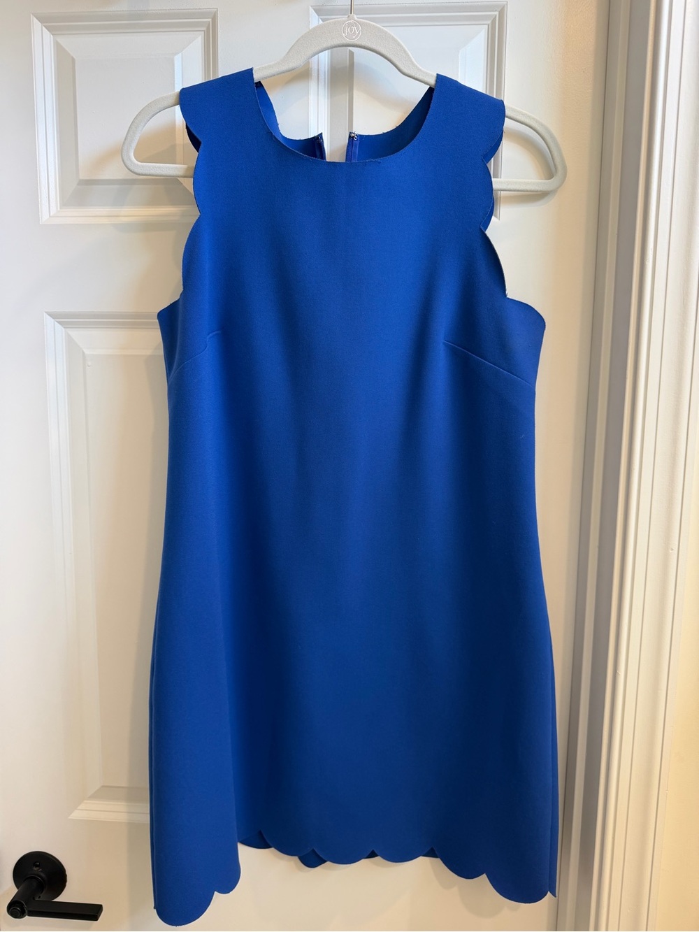 J. Crew Sleeveless Scallop-Hem Sheath Dress in Royal Blue